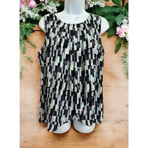 White House Black Market Sleeveless Blouse Sz M Loose Career Office Top Layering